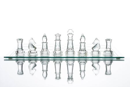 Business choice leadership achievement glass chess transparent board winning warの写真素材