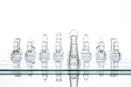 leader Standing Out From The Crowd, glass Chess Studio Shotの写真素材