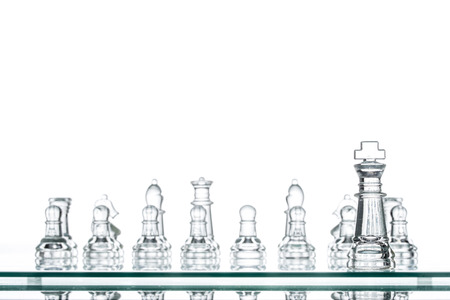 leader Standing Out From The Crowd, glass Chess Studio Shotの写真素材