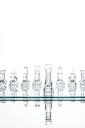leader Standing Out From The Crowd, glass Chess Studio Shotの写真素材