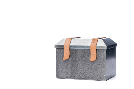 metal tool box on White Background, Studio Shotの写真素材