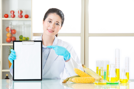 Recording genetic modification data point blank clipboard for test resultの写真素材
