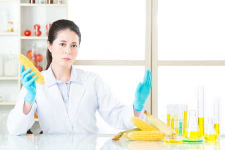 say no to genetic modification gmo food, it is not healthy after testの写真素材