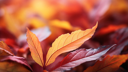 Web banner design for the fall season and end of the year with red and yellow leavesの素材