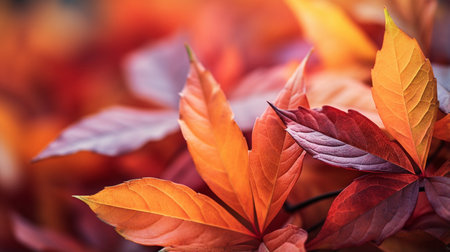 Web banner design for the fall season and end of the year with red and yellow leavesの素材