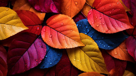 Web banner design for the fall season and end of the year with red and yellow leavesの素材