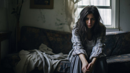 Domestic violence with young man and abused womanの素材
