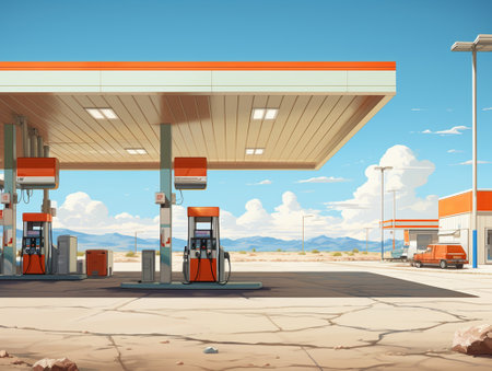 Modern gas station outdoor. High quality photoの素材
