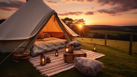 glamping in the beautiful countrysideの素材