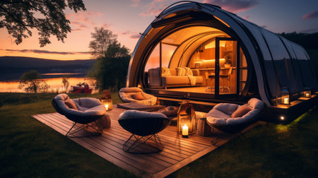 glamping in the beautiful countrysideの素材