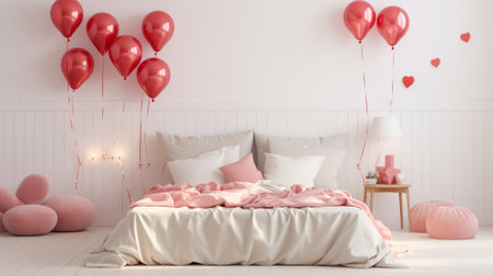 valentine room modern interior have sofa and home decor for valentines dayの素材