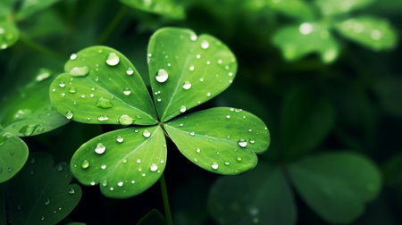 Shamrocks on a green background celebrate St. Patricks Dayの素材