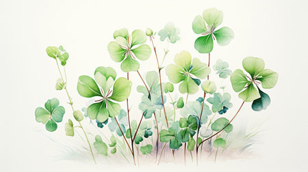 Watercolor Shamrock Clipart for St. Patricks Dayの素材
