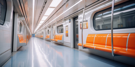 An empty subway carの素材