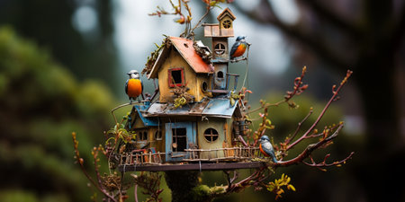 Creative Tiered Birdhouses for Birdsの素材