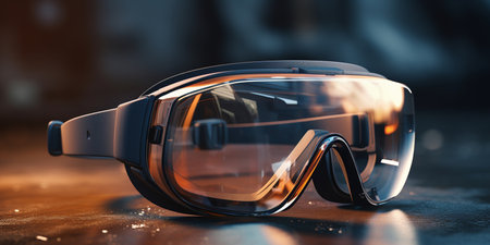 ski or goggles on the tableの素材