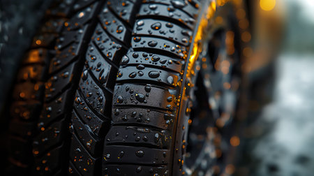 Car tires with copy space, an illustrative concept for auto parts business and car repair shopの素材