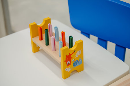 children's bright multi-colored toy made of environmentally friendly materials. High quality photoの写真素材