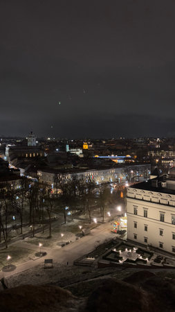 Vilnius, Lithuania - 12.15.2024 - city decorated for Christmas, pre-holiday atmosphere.の写真素材