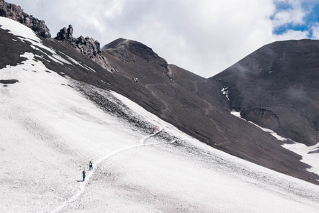 beautiful natural views of Kamchatka when climbing Avachinsky volcano.