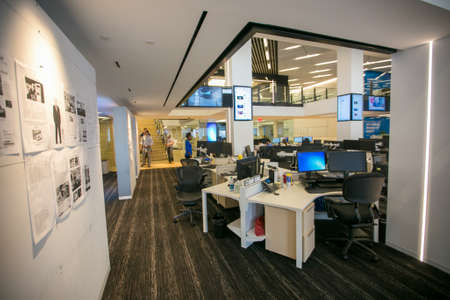 Spring, 2016 - Washington DC, USA - News room at the Washington Post. Newsroom of a major American...
