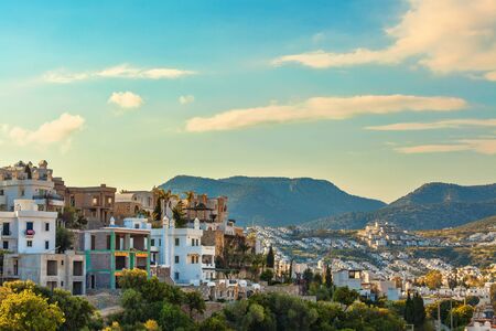 Touristic place Bodrum town in summer Turkeyの写真素材