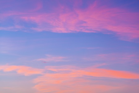 Beautiful sky with clouds sunset, pink skyの写真素材