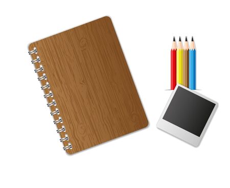 Education equipment notebook and pencil set.の写真素材