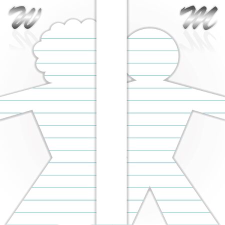 sticky pad by concept man and woman.のイラスト素材