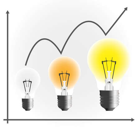 Lamp business chart to success.のイラスト素材