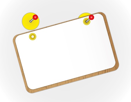 Blank paper sheet on wooden board.のイラスト素材