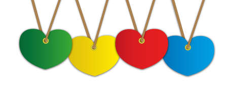 Artwork heart pattern advertise for label price tag and bundle keys.のイラスト素材