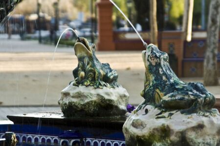 Fountain of the Frogs, Prado Gardens, Talavera, Toledo, Spainのeditorial素材