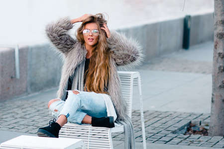 Stylish girlの写真素材
