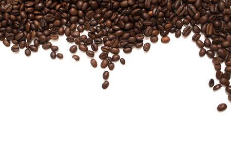 Coffee grains on white background. Isolated.の写真素材