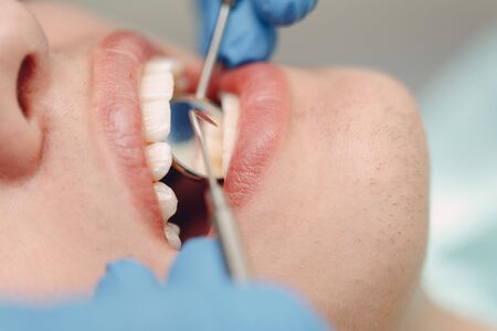Dentistry. Dental clinic. Doctor and patient. Teeth health.