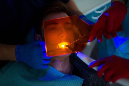 Dentistry. Dental clinic. Doctor and patient. Teeth health.の写真素材