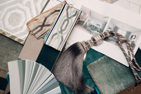 Interior design concept. Designer and project.の写真素材