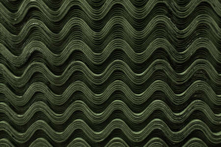 Roof green slate tiles pattern wave texture.の写真素材