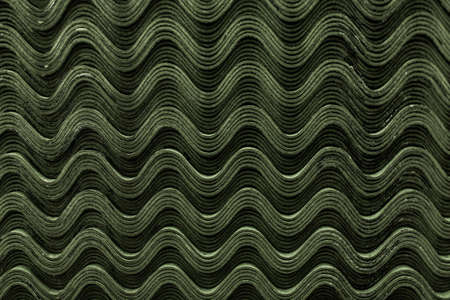 Roof green slate tiles pattern wave textureの写真素材