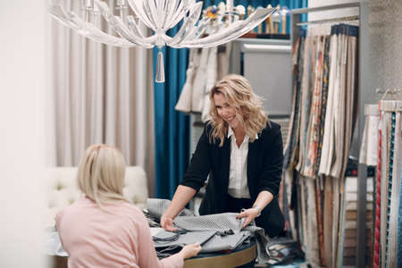 Interior design concept. Designer and client.の写真素材