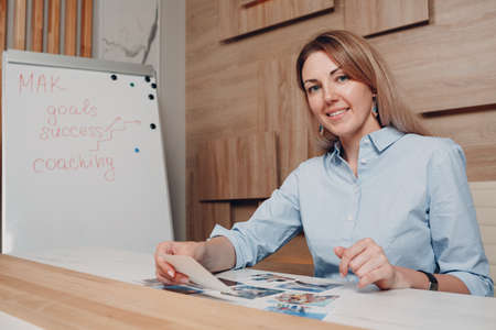 Business woman young adult coach at officeの写真素材