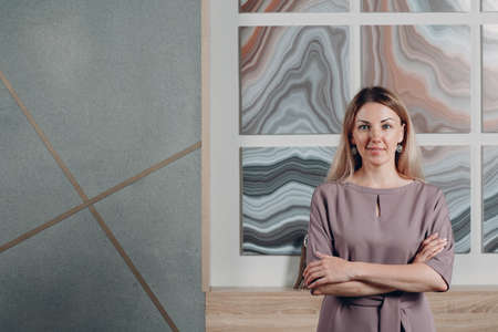 Business woman young adult coach at office portraitの写真素材