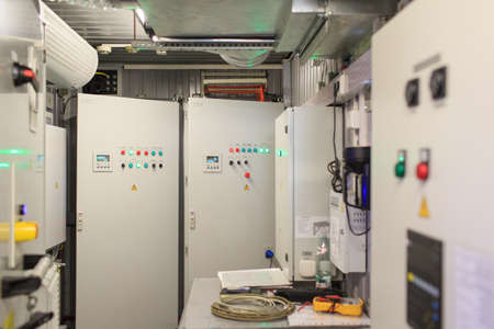 Command center control panel to manage electronic plant.の写真素材