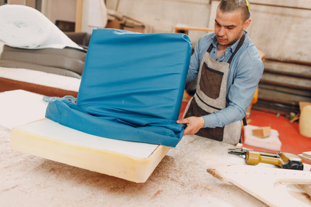 Furniture Upholstery and Manufacture fabric cloth Renovationの写真素材