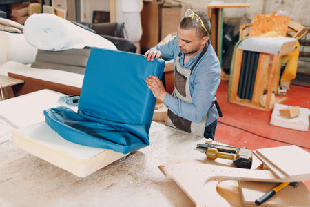 Furniture Upholstery and Manufacture fabric cloth Renovationの写真素材