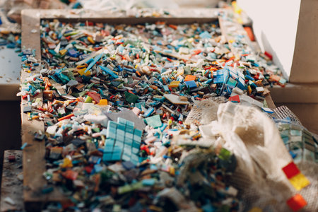 Multi colored colorful pieces of smalt glass for mosaic.の写真素材