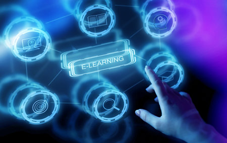 E-learning and Online Education concept. Web internet remote management learning webinar lesson.の写真素材