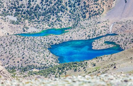 Alouddin lakes from Alouddin pass, Fann mountains, Tajikistan