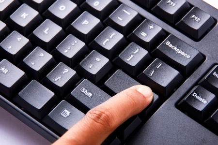 Finger press the blanked enter key